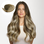 Bleach Blonde Balayage (3/8/613) I-Tip Hair Extensions 50g_100% Remy Human Hair.