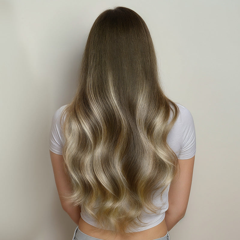 Bleach Blonde Balayage (3/8/613) I-Tip Hair Extensions 50g_100% Remy Human Hair.