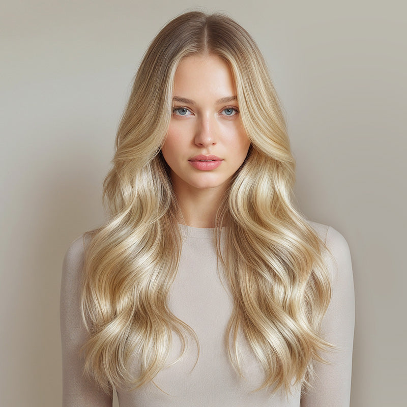 Dirty Blonde Highlights (18D/22F) I-Tip Hair Extensions 50g_100% Remy Human Hair.