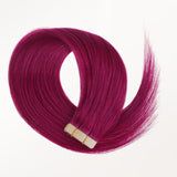 Burgundy Red Color Tape-Ins (25g-30g)_100% Remy Human Hair.
