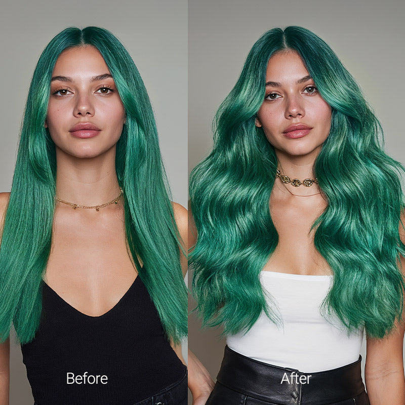 Green Color Tape-Ins (25g-30g)_100% Remy Human Hair.
