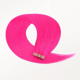 Hot Pink Color Tape-Ins (25g-30g)_100% Remy Human Hair.