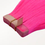 Hot Pink Color Tape-Ins (25g-30g)_100% Remy Human Hair.