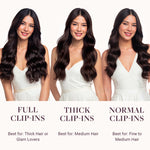 Jet Black (1) Full Classic Clip-Ins (160g-220g)_100% Remy Human Hair.