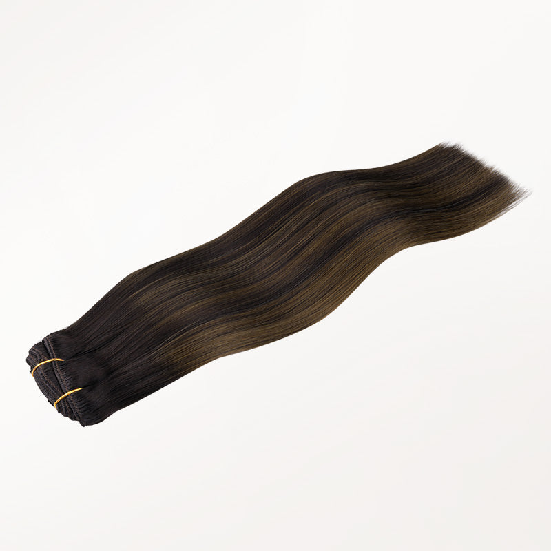 Dark Brown Balayage (2/6/2) Full Classic Clip-Ins (160g-220g)_100% Remy Human Hair.