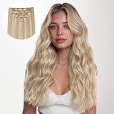 Dark Blonde Highlighted Bleach Blonde (18A/613A) Full Classic Clip-Ins (160g-220g)_100% Remy Human Hair.
