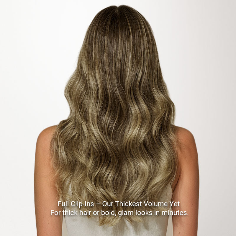 Caramel Blonde Balayage (4/27/4) Full Classic Clip-Ins (160g-220g)-100% Remy Human Hair.