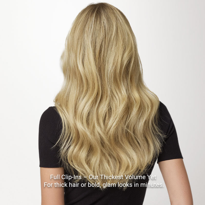 Light Blonde Highlights (16/22A) Full Classic Clip-Ins (160g-220g)-100% Remy Human Hair.