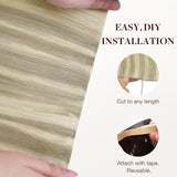 Ash Blonde Highlights (17A/60A) Genius Tape Weft Hair Extensions 60g_100% Remy Human Hair.