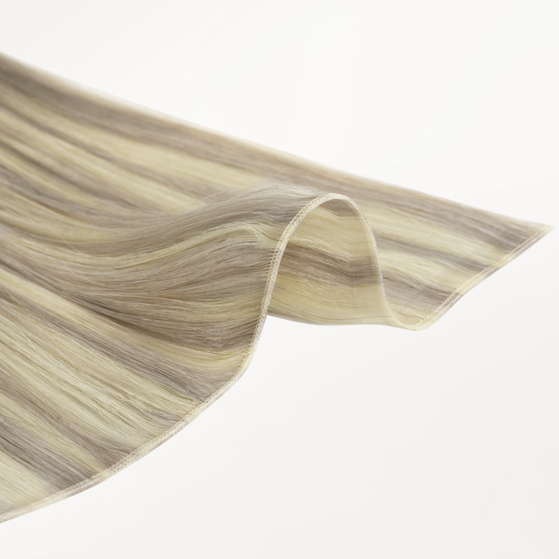 Ash Blonde Highlights (17A/60A) Genius Tape Weft Hair Extensions 60g_100% Remy Human Hair.