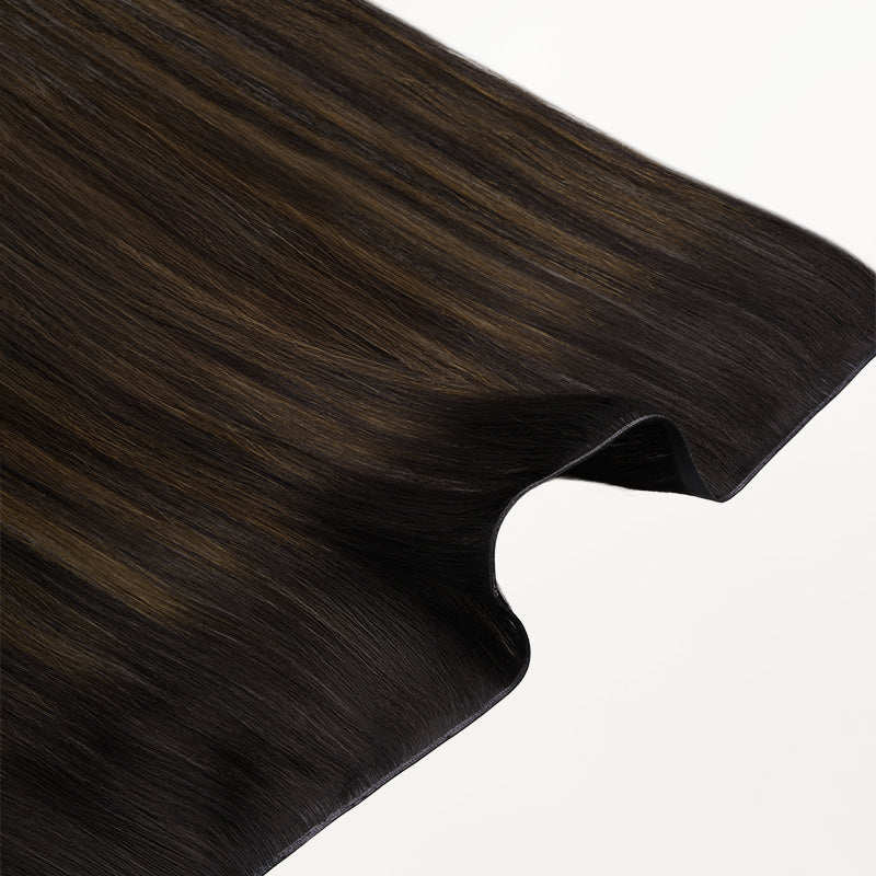 Dark Brown Balayage (2/6/2) Genius Tape Weft Hair Extensions 60g_100% Remy Human Hair.