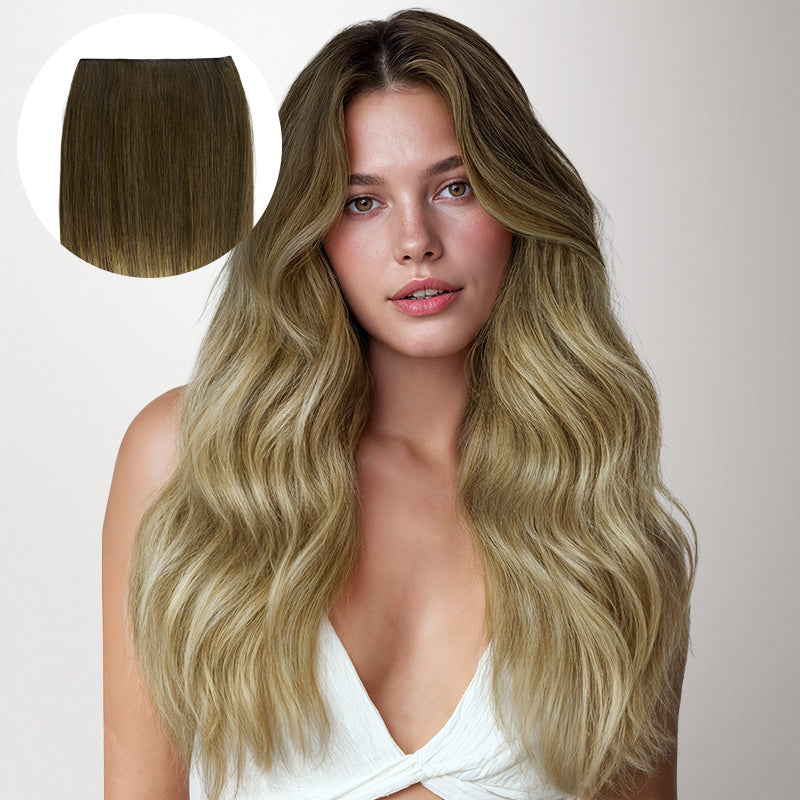 Bleach Blonde Balayage (3/8/613) Genius Tape Weft Hair Extensions 60g_100% Remy Human Hair.