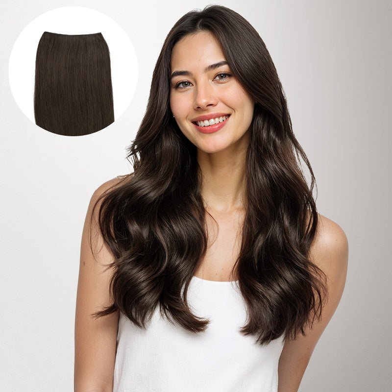 Dark Brown (2) Genius Tape Weft Hair Extensions 60g_100% Remy Human Hair.