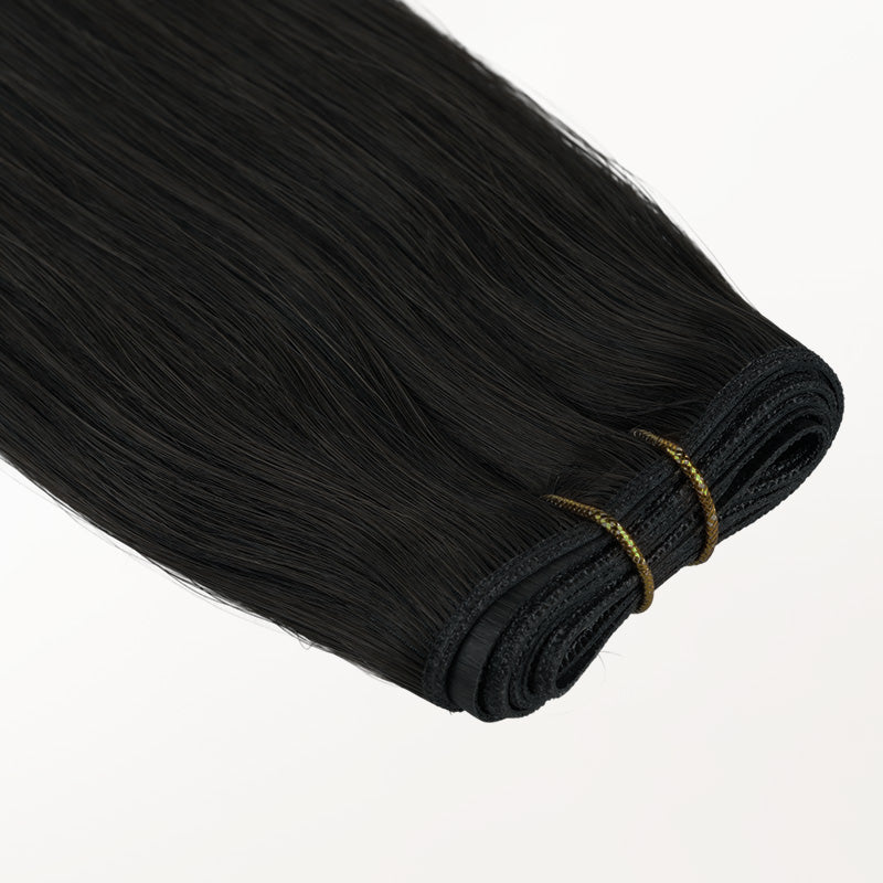 Jet Black (1) Genius Tape Weft Hair Extensions 60g_100% Remy Human Hair.
