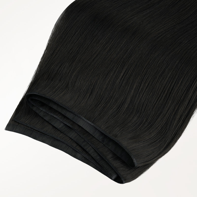 Jet Black (1) Genius Tape Weft Hair Extensions 60g_100% Remy Human Hair.