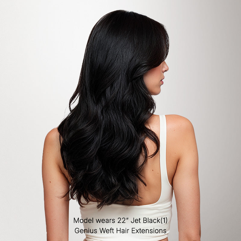 Jet Black (1) Genius Tape Weft Hair Extensions 60g_100% Remy Human Hair.