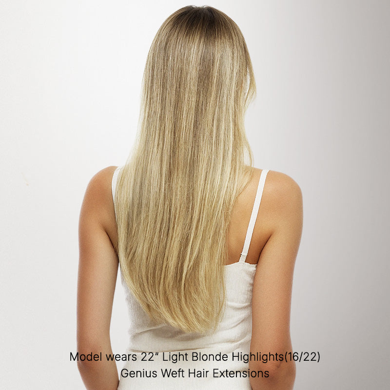 Light Blonde Highlights (16/22A) Genius Tape Weft Hair Extensions 60g_100% Remy Human Hair.