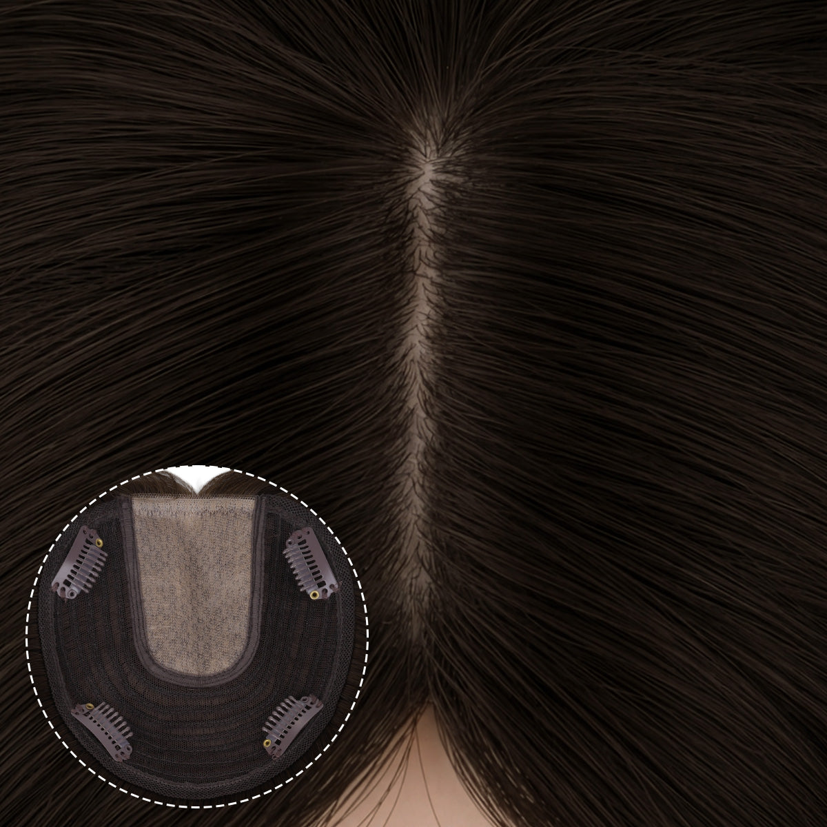  Chocolate Brown (4A) Topper-100% Remy Human Hair.