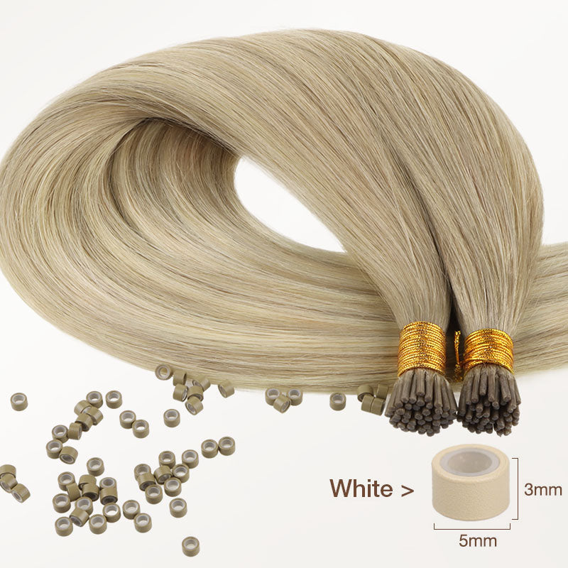 Natural Blonde Balayage (18ET90A) I-Tip Hair Extensions 50g_100% Remy Human Hair.