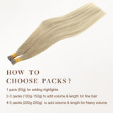 Natural Blonde Balayage (18ET90A) I-Tip Hair Extensions 50g_100% Remy Human Hair.