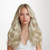 Ash Blonde Highlights (17A/60A) Invisi Edge Seamless Clip-Ins (140g-160g)_100% Remy Human Hair.