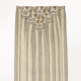 Ash Blonde Highlights (17A/60A) Invisi Edge Seamless Clip-Ins (140g-160g)_100% Remy Human Hair.