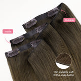 Bleach Blonde Balayage (3/8/613) Invisi Edge Seamless Clip-Ins (140g-160g)_100% Remy Human Hair.