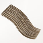 Golden Blonde Highlights (8B/60B) Invisi Edge Seamless Clip-Ins (140g-160g)_100% Remy Human Hair.