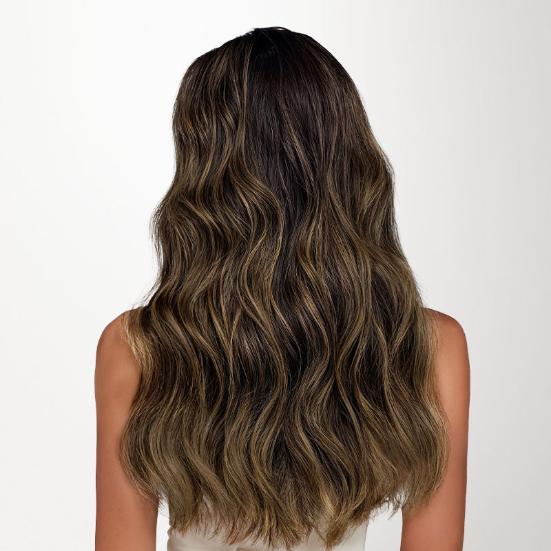 Dark Brown Balayage (2/6/2) Invisi Edge Seamless Clip-Ins (140g-160g)_100% Remy Human Hair.