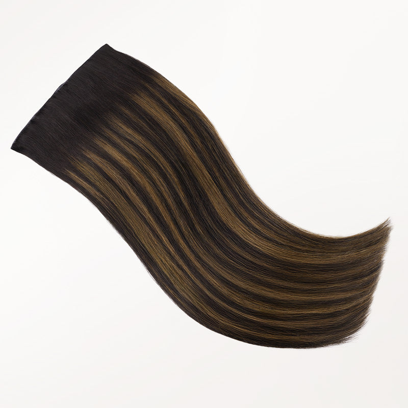 Dark Brown Balayage (2/6/2) Invisi Edge Seamless Clip-Ins (140g-160g)_100% Remy Human Hair.