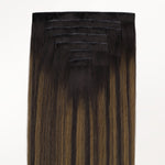 Dark Brown Balayage (2/6/2) Invisi Edge Seamless Clip-Ins (140g-160g)_100% Remy Human Hair.