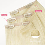 Platinum Blonde (60A) Invisi Edge Seamless Clip-Ins (140g-160g)_100% Remy Human Hair.