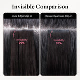 Dark Brown (2) Invisi Edge Seamless Clip-Ins (140g-160g)_100% Remy Human Hair.