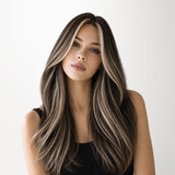 Black to Light Blonde Balayage (1B/19/1B) Invisi Edge Seamless Clip-Ins (140g-160g)