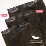 Caramel Blonde Balayage (4/27/4) Invisi Edge Seamless Clip-Ins (140g-160g)_100% Remy Human Hair.