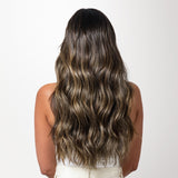 Caramel Blonde Balayage (4/27/4) Invisi Edge Seamless Clip-Ins (140g-160g)_100% Remy Human Hair.