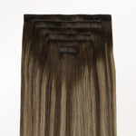 Caramel Blonde Balayage (4/27/4) Invisi Edge Seamless Clip-Ins (140g-160g)_100% Remy Human Hair.