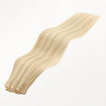Dark Blonde Highlighted Bleach Blonde (18A/613A) Invisi Edge Seamless Clip-Ins (140g-160g)_100% Remy Human Hair.