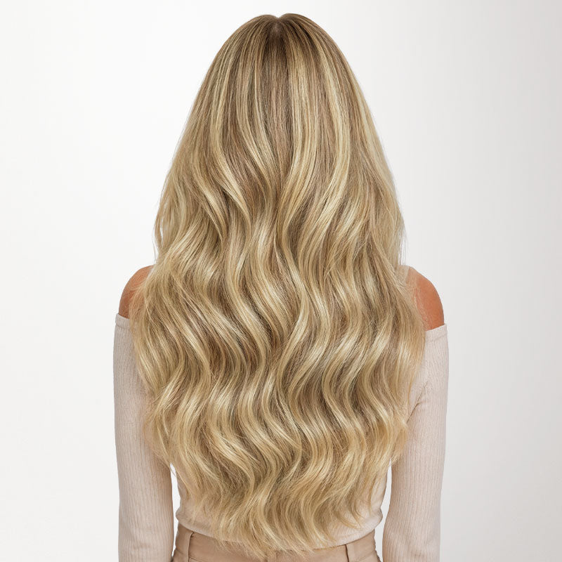  Natural Blonde Balayage (18ET90A) Invisi Edge Seamless Clip-Ins (140g-160g)-100% Remy Human Hair.