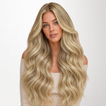  Natural Blonde Balayage (18ET90A) Invisi Edge Seamless Clip-Ins (140g-160g)-100% Remy Human Hair.