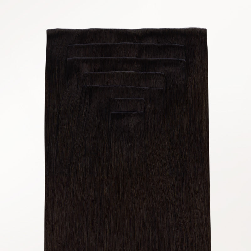 Dark Brown (2) Invisi Edge Seamless Clip-Ins (140g-160g)_100% Remy Human Hair.