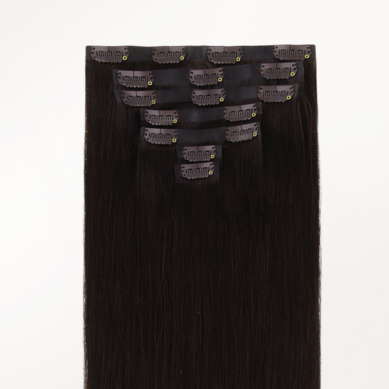 Dark Brown (2) Invisi Edge Seamless Clip-Ins (140g-160g)_100% Remy Human Hair.