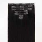 Jet Black (1) Invisi Edge Seamless Clip-Ins (140g-160g)_100% Remy Human Hair.