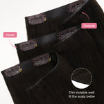 Natural Black (1B) Invisi Edge Seamless Clip-Ins (140g-160g)_100% Remy Human Hair.