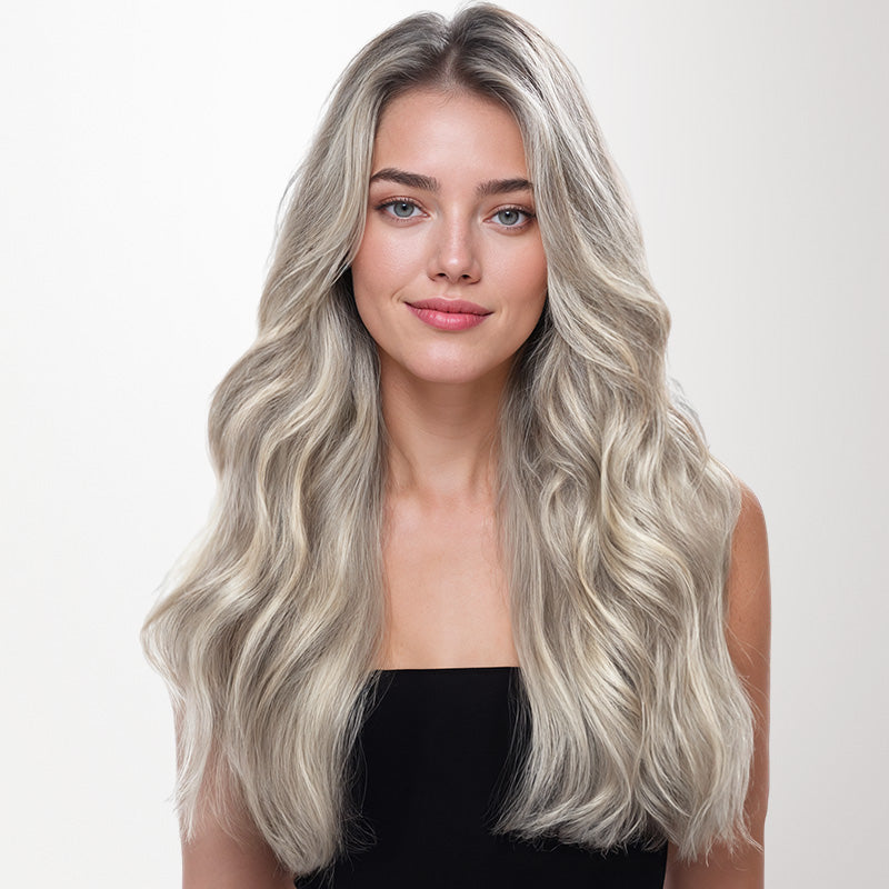 Ash Blonde Highlights (17A/60A) Invisi Edge Tape-Ins 50g_100% Remy Human Hair.