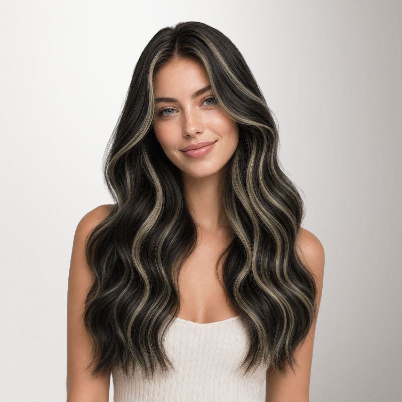  Brown Sugar Swirl Highlights (2C/4E/6C) Invisi Edge Tape-Ins 50g-100% Remy Human Hair.