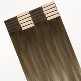Bleach Blonde Balayage (3/8/613) Invisi Edge Tape-Ins 50g-100% Remy Human Hair.