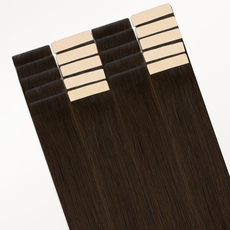 Chocolate Brown (4A) Invisi Edge Tape-Ins 50g-100% Remy Human Hair.