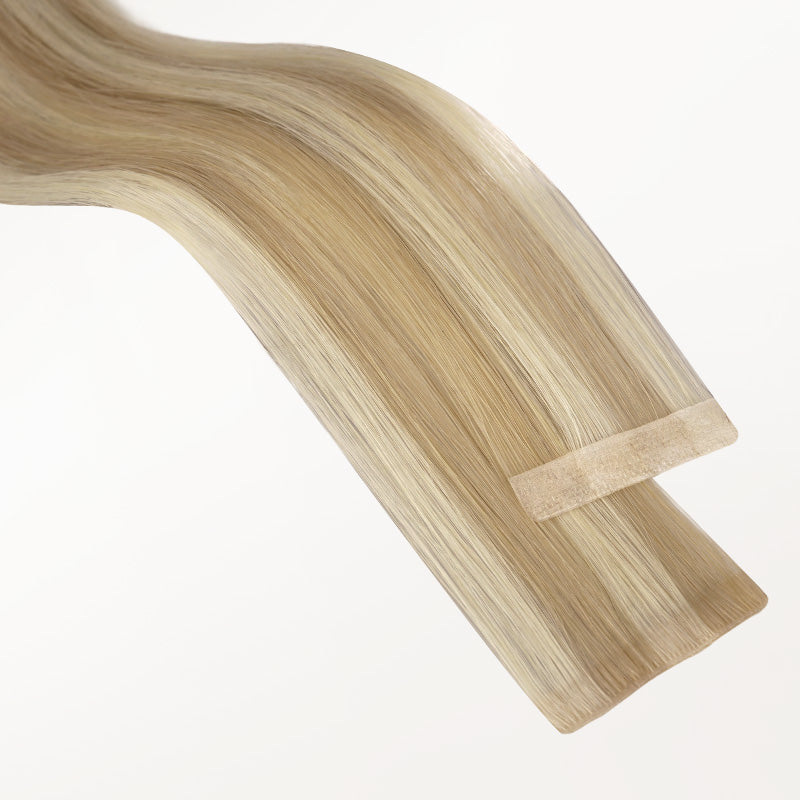 Light Blonde Highlights (16/22A) Invisi Edge Tape-Ins 50g-100% Remy Human Hair.