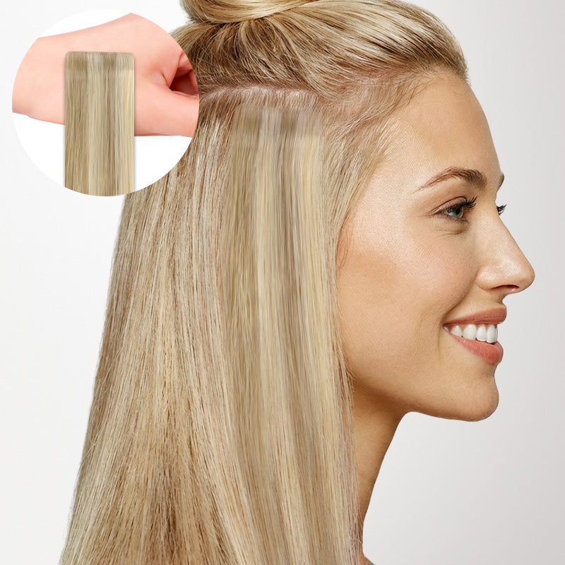 Light Blonde Highlights (16/22A) Invisi Edge Tape-Ins 50g-100% Remy Human Hair.
